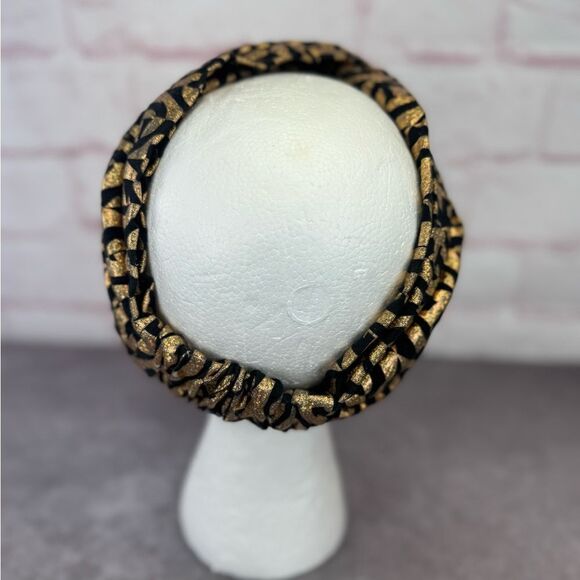 RARE Gucci Metallic Gold Black GG Women\'s Headband Turban main image 3